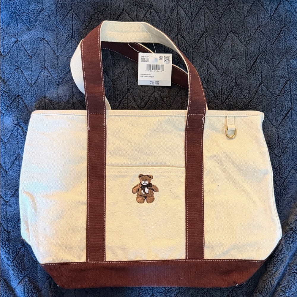 American Eagle Teddy Bear Canvas Tote Bag